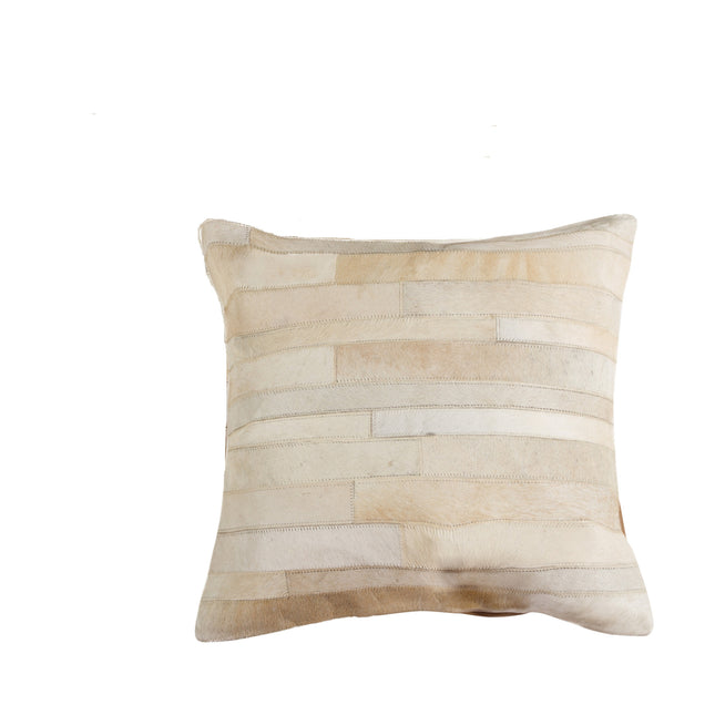 Set of Two 18" Natural Patchwork Cowhide Throw Pillows-2