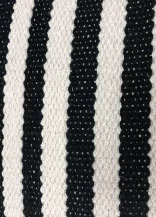 Set of Two Black and White Striped Cotton Throw Pillows