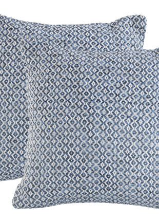 Set of Two Blue Chevron Cotton Throw Pillows-1