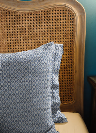 Set of Two Blue Chevron Cotton Throw Pillows-7