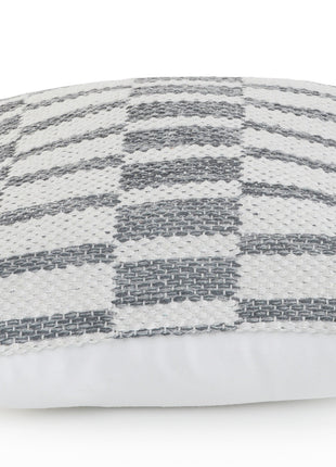 Set of Two 18" Gray Geometric Cotton Throw Pillows-4