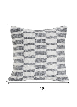 Set of Two 18" Gray Geometric Cotton Throw Pillows-8