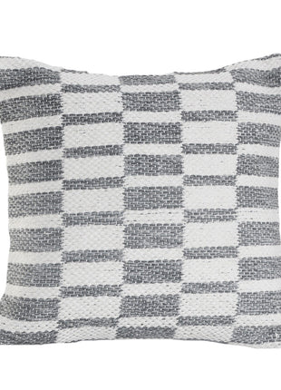 Set of Two 18" Gray Geometric Cotton Throw Pillows-2
