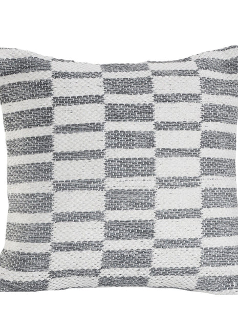 Set of Two 18" Gray Geometric Cotton Throw Pillows-2