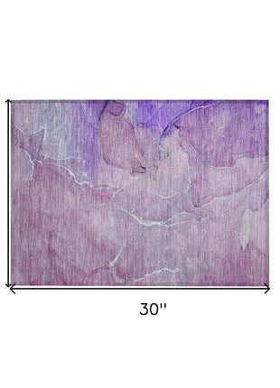 2' X 3' Purple Abstract Washable Non Skid Indoor Outdoor Area Rug-2