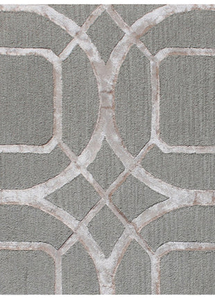 5' X 8' Gray and Light Gray Abstract Geometric Hand Tufted Area Rug-3