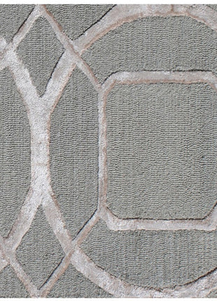 5' X 8' Gray and Light Gray Abstract Geometric Hand Tufted Area Rug-5