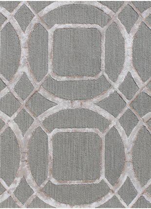 5' X 8' Gray and Light Gray Abstract Geometric Hand Tufted Area Rug-6