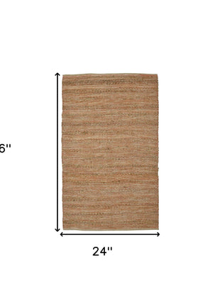 2' X 3' Brown And Brick Red Jute Striped Flatweave Handmade Area Rug-2