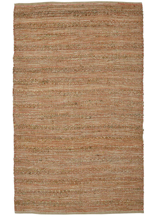 2' X 3' Brown And Brick Red Jute Striped Flatweave Handmade Area Rug-1