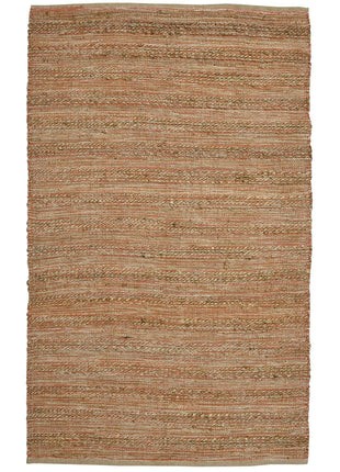 2' X 3' Brown And Brick Red Jute Striped Flatweave Handmade Area Rug-3