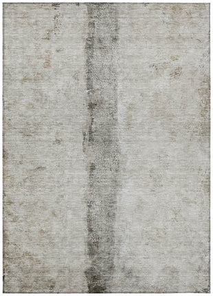 9' X 12' Taupe Beige And Gray Abstract Washable Indoor Outdoor Area Rug-1