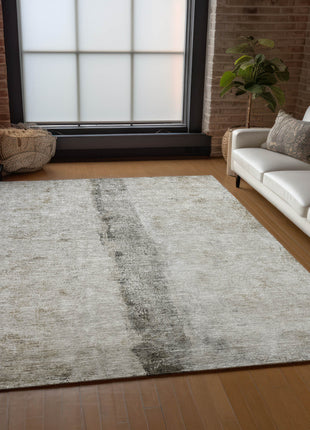 9' X 12' Taupe Beige And Gray Abstract Washable Indoor Outdoor Area Rug-8