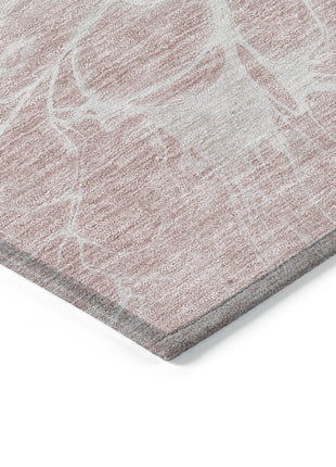 10' X 14' Pink Blush And Ivory Abstract Washable Indoor Outdoor Area Rug-4
