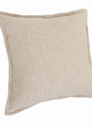 Set of Two 20" Beige Cotton Throw Pillows-2