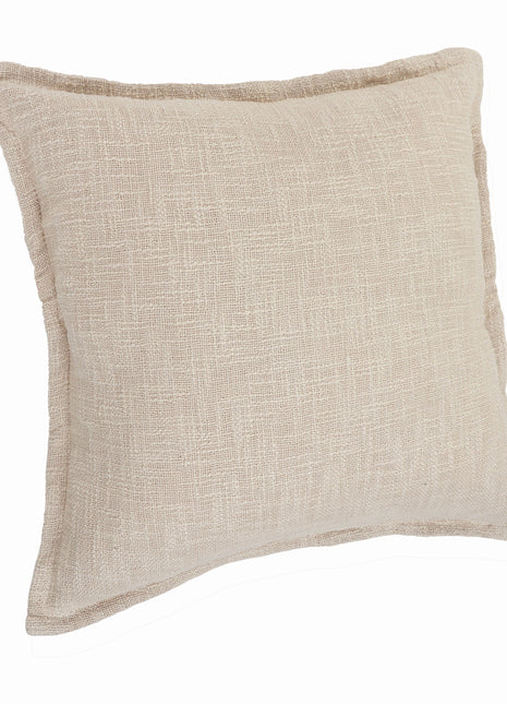 Set of Two 20" Beige Cotton Throw Pillows-2