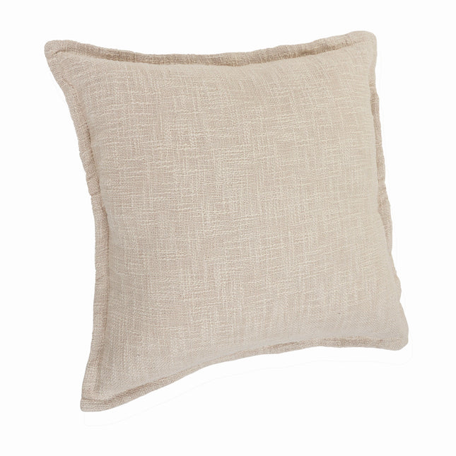 Set of Two 20" Beige Cotton Throw Pillows-2