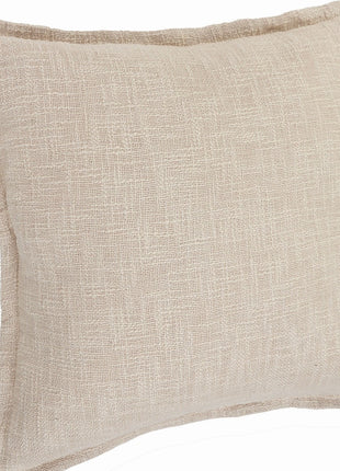 Set of Two 20" Beige Cotton Throw Pillows-3