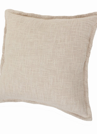 Set of Two 20" Beige Cotton Throw Pillows-4