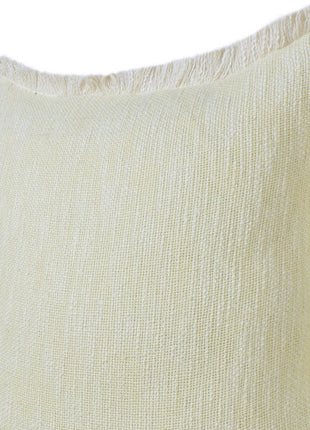 Set of Two 20" Lemon Cotton Throw Pillows with Fringe-4