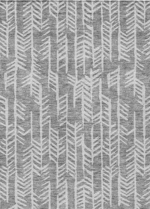8' X 10' Gray And Silver Tribal Washable Indoor Outdoor Area Rug-6
