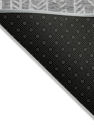 8' X 10' Gray And Silver Tribal Washable Indoor Outdoor Area Rug-3