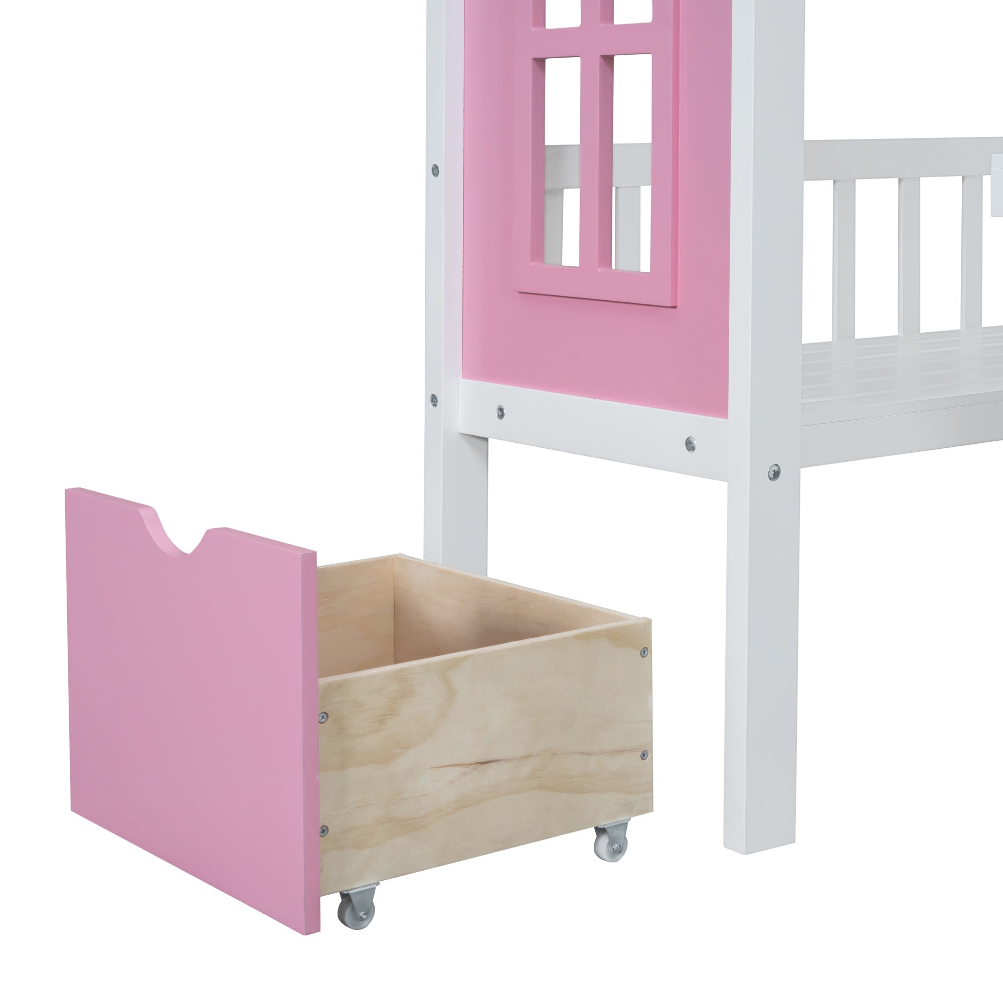 Twin-Over-Twin Bunk Bed with Changeable Table, Bunk Bed Turn into
