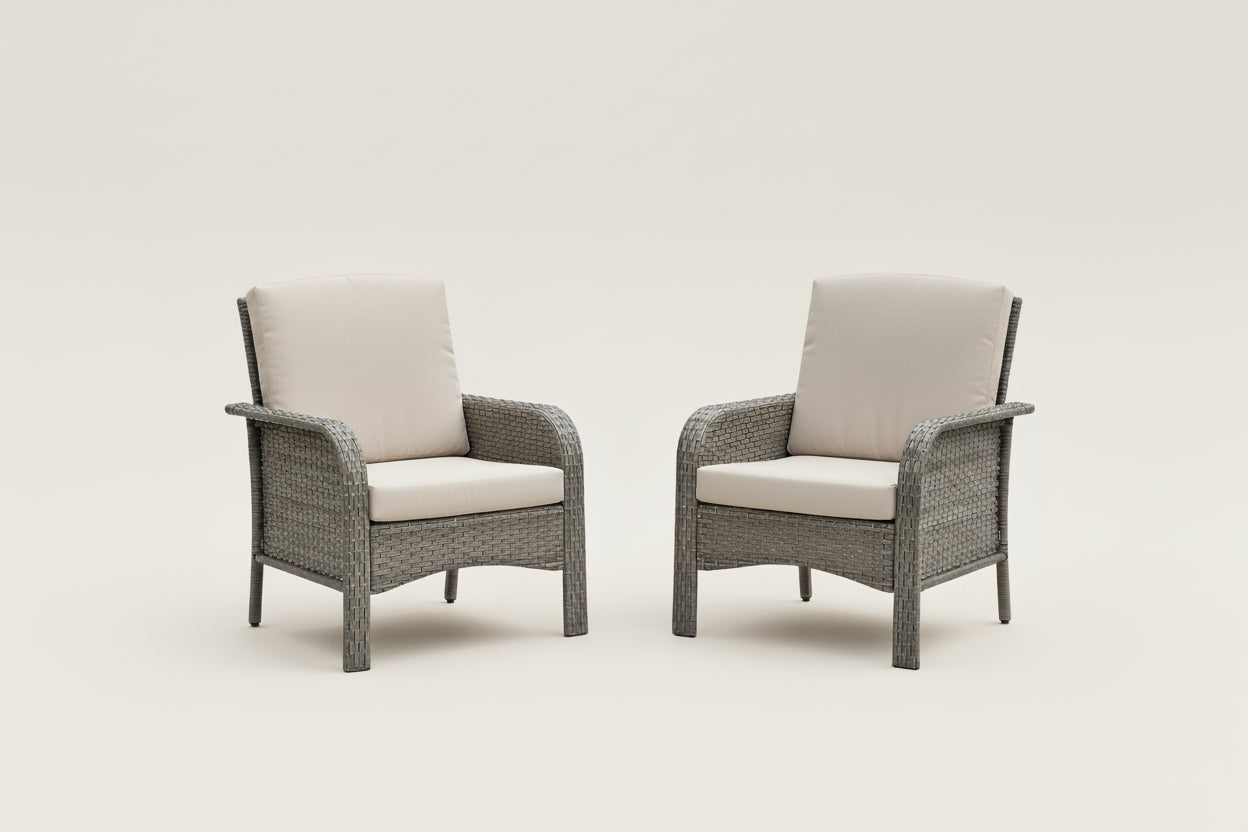 All Weather Wicker Patio Furniture Set with Cushions-2