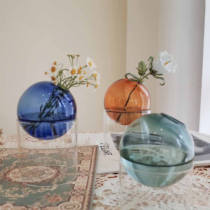 Hardy Haus Nordic Colored Bubble Glass Vase