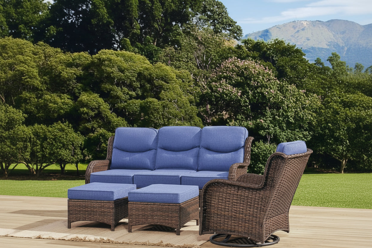 Luxury Outdoor Patio Furniture Set with Thick Cushions-1
