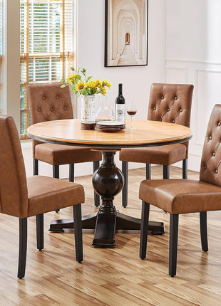 Dining Chairs High Back Dining Room Chairs Parsons Chair Kitchen Chairs Set of 2 Dining Chairs Side Chairs for Home Kitchen Living Room, Retro Brown-3