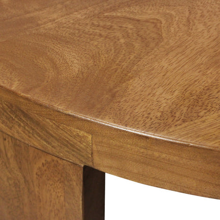 Set of Two Walnut Solid Wood Round Distressed Solid Nested Coffee Tables-8