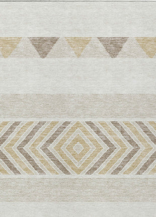 8' X 10' Ivory Beige And Taupe Southwestern Washable Indoor Outdoor Area Rug-4