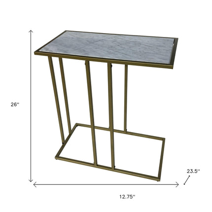 Small table with dimensions labeled on a white background