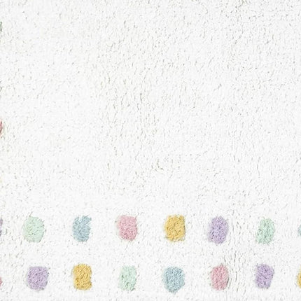 32" White Purple And Pink Cotton Polka Dots Bath Rug-4