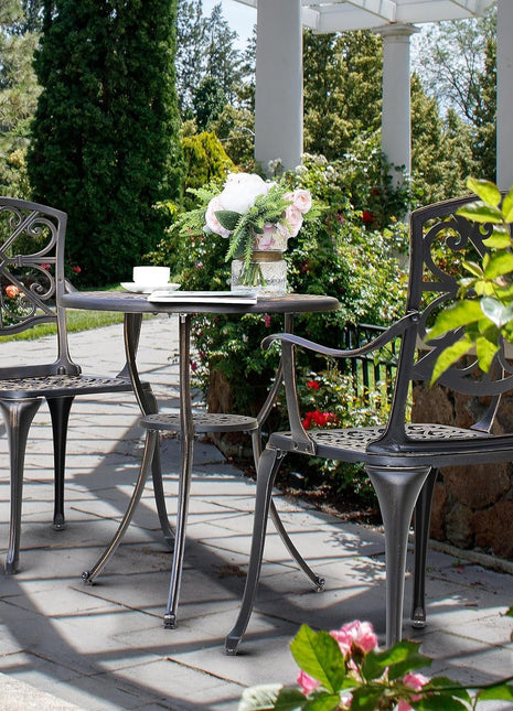 Black Rustproof Bistro Set Umbrella Hole-2