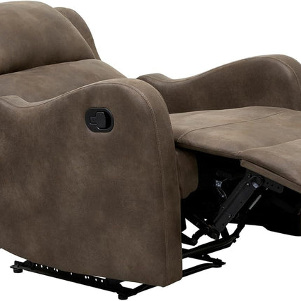 Recliner Chair Living Room Reclining Sofa Chair, Home Theater Seating Modern Recliner, Manual Recliner Sofa Chair for Living Room/Office/Apartment, Wall Hugger Recliner, Brown-4