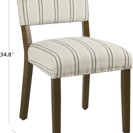 Home Decor | Upholstered Dining Chairs | Dining Chairs Set of 2 with Nailhead Trim | Decorative Home Furniture, Black and White Stripes-2