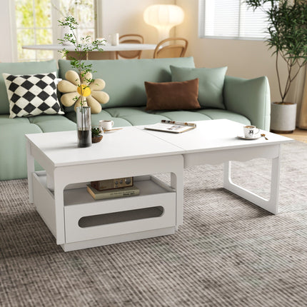 3 in 1 deformed Coffee Tables with Storage Cabinet for Living Room, Coffee Table with  for Dining Room-2