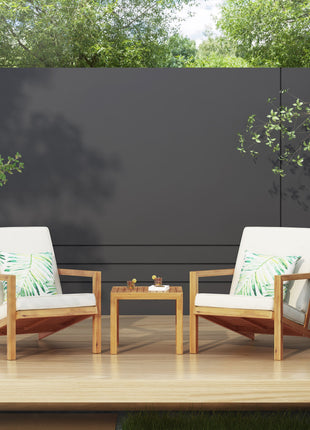 3 Pieces Acacia Wood Outdoor Minimalist set-1