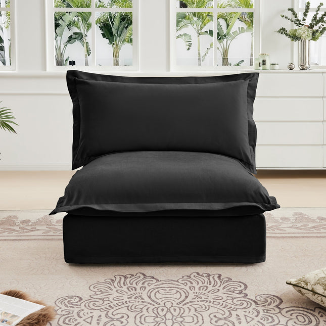 Koala Armless Sofa - Black-0