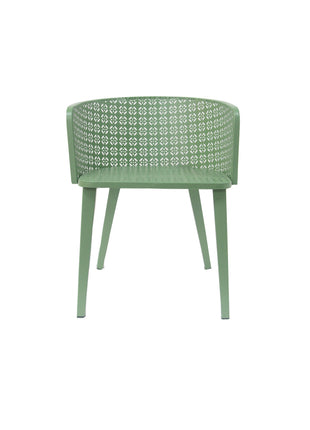 Milan Outdoor Dining Chair Set of 2 in Green Iron with Modern Design and Comfortable Dimensions-3