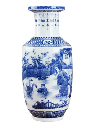 Classic Antique Chinese Blue and White Ceramic Vase-9