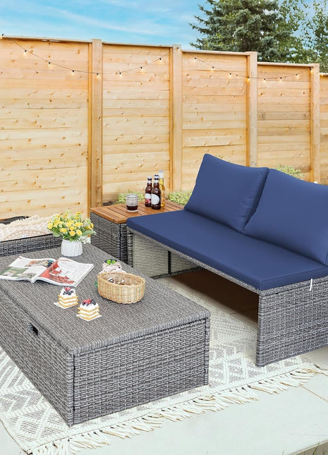 Comfortable Multifunctional Outdoor Day Bed with Side Tables-3