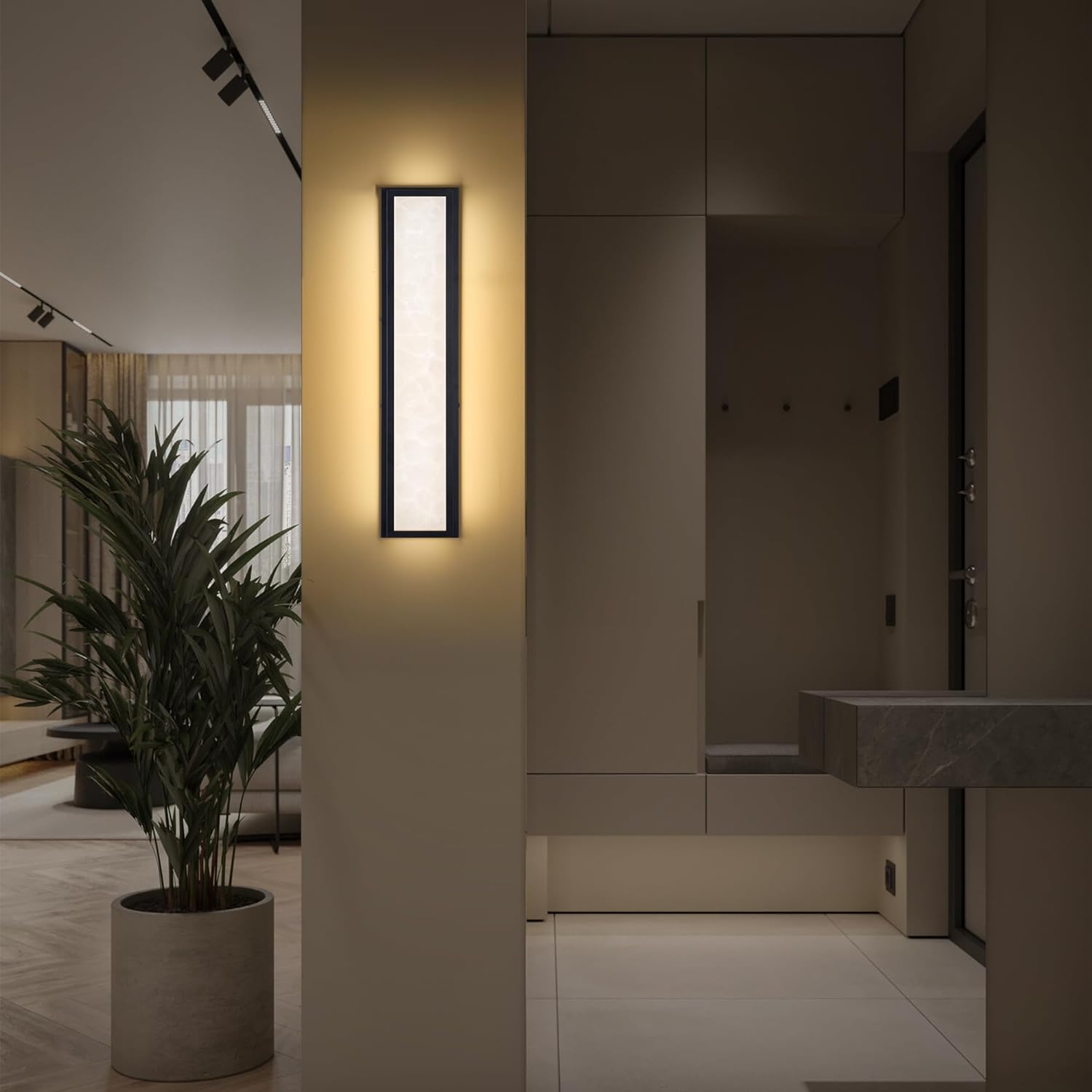 IP65 Waterproof Marble Front Porch Light Exterior Wall Sconce-3