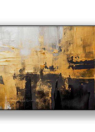 Abstract with gold and white 72" x 24"-0