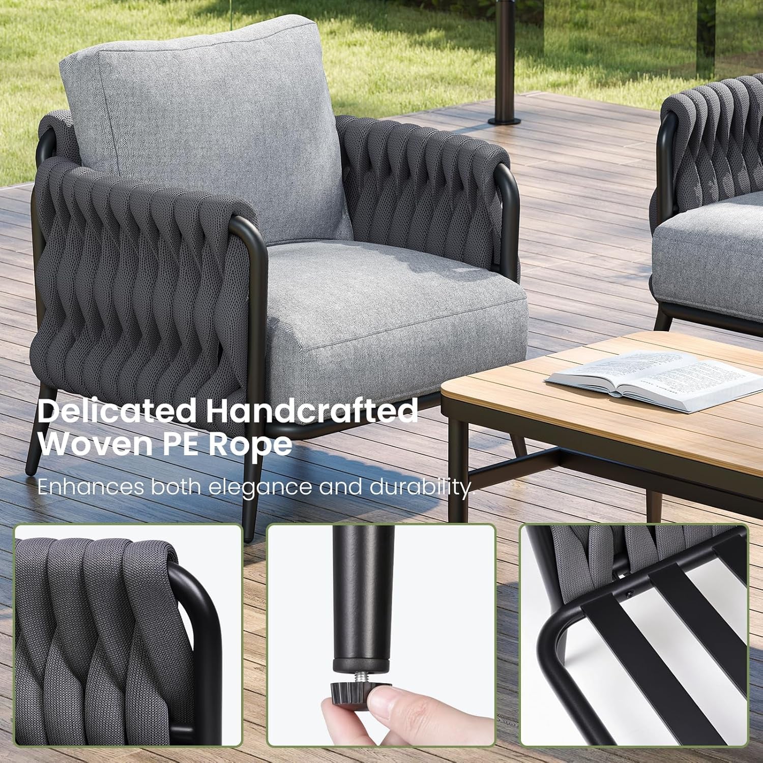 Outdoor Patio Set with Waterproof Cushions