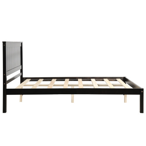 Platform Bed Frame With Headboard, Wood Slat Support, No Box Spring Needed, Full, Espresso