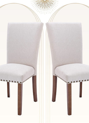 Beige Parsons Upholstered Chairs-1