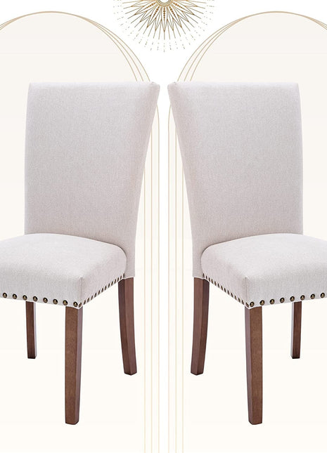 Beige Parsons Upholstered Chairs-1